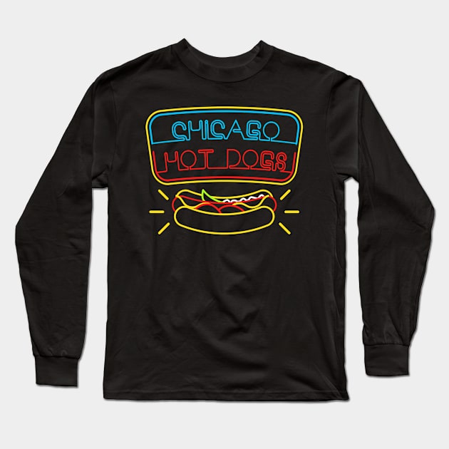 Chicago Hotdogs & BBQ Condiments Long Sleeve T-Shirt by GuiltlessGoods